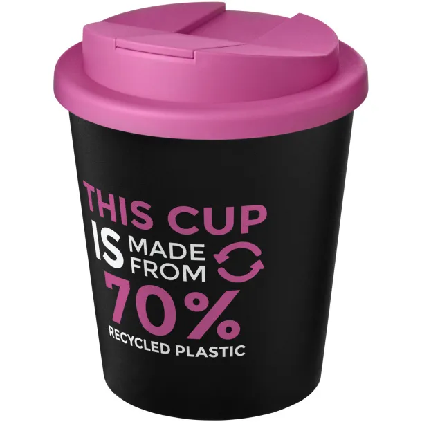 Americano® Espresso Eco 250 ml recycled tumbler with spill-proof lid Solid black Magenta