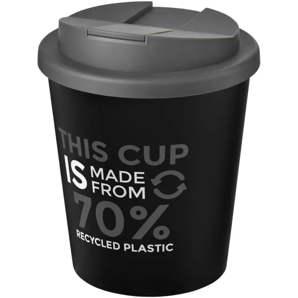 Americano® Espresso Eco 250 ml recycled tumbler with spill-proof lid Solid black Grey