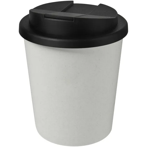 Americano® Espresso Eco 250 ml recycled tumbler with spill-proof lid - Unbranded White Solid black