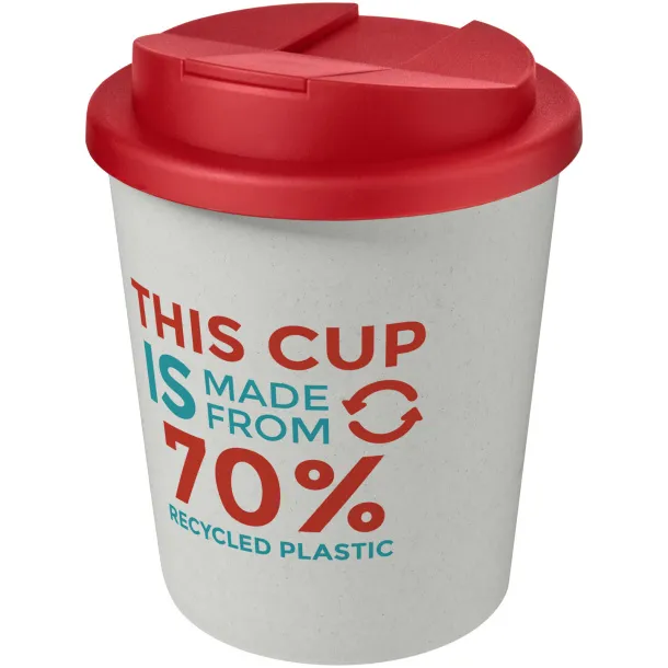 Americano® Espresso Eco 250 ml recycled tumbler with spill-proof lid - Unbranded White Red