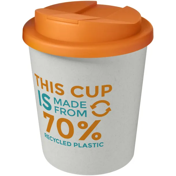 Americano® Espresso Eco 250 ml recycled tumbler with spill-proof lid - Unbranded White Orange