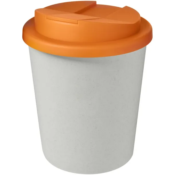 Americano® Espresso Eco 250 ml recycled tumbler with spill-proof lid - Unbranded White Orange