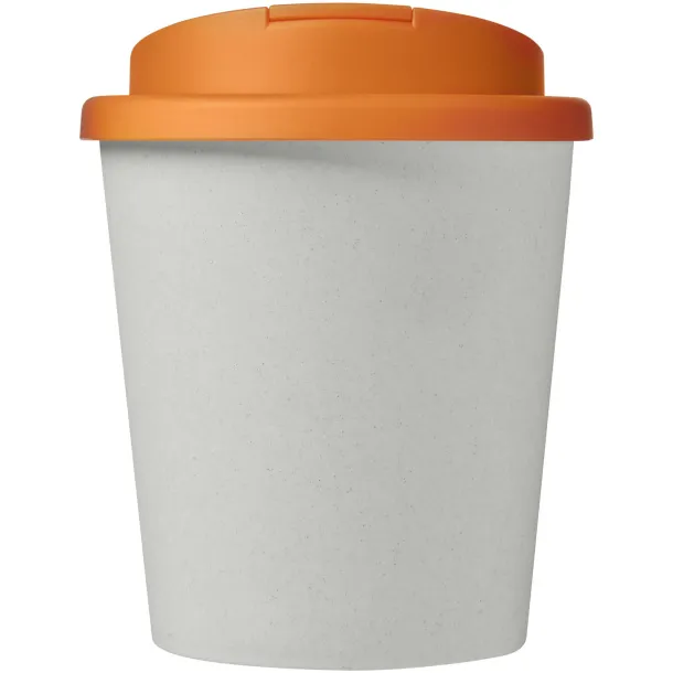 Americano® Espresso Eco 250 ml recycled tumbler with spill-proof lid - Unbranded White Orange