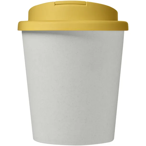 Americano® Espresso Eco 250 ml recycled tumbler with spill-proof lid - Unbranded White Yellow