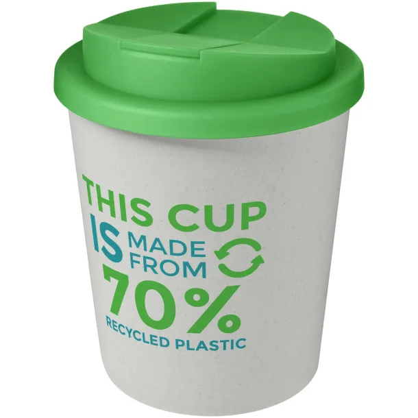 Americano® Espresso Eco 250 ml recycled tumbler with spill-proof lid - Unbranded White Green