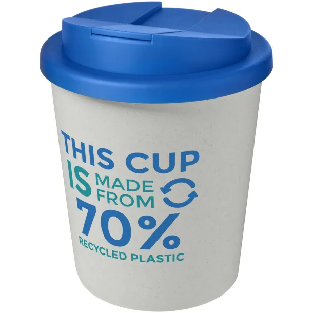 Americano® Espresso Eco 250 ml recycled tumbler with spill-proof lid - Unbranded White Mid blue