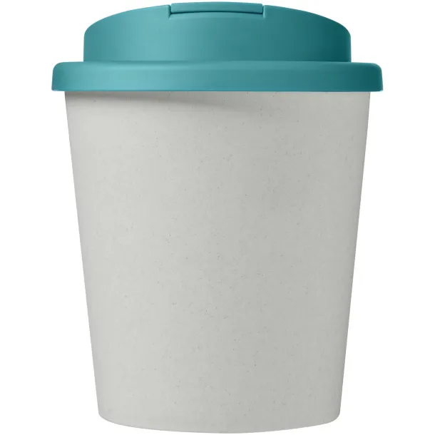 Americano® Espresso Eco 250 ml recycled tumbler with spill-proof lid - Unbranded White Aqua blue