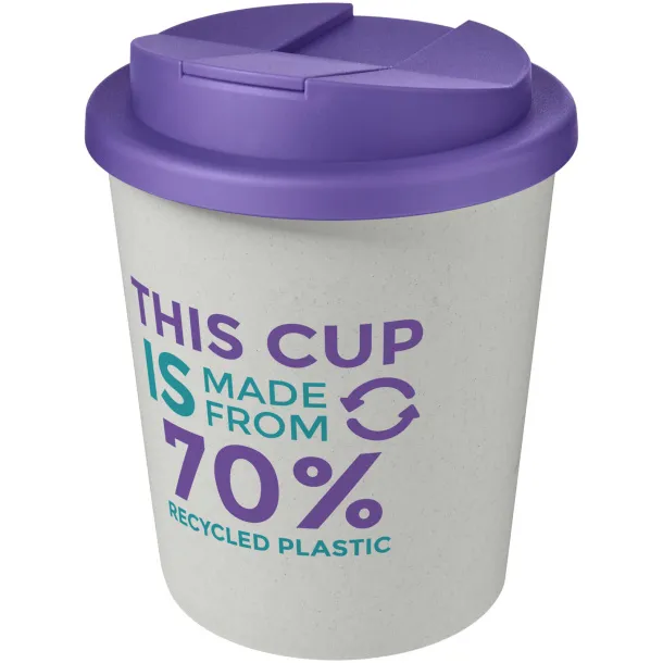 Americano® Espresso Eco 250 ml recycled tumbler with spill-proof lid - Unbranded White Purple