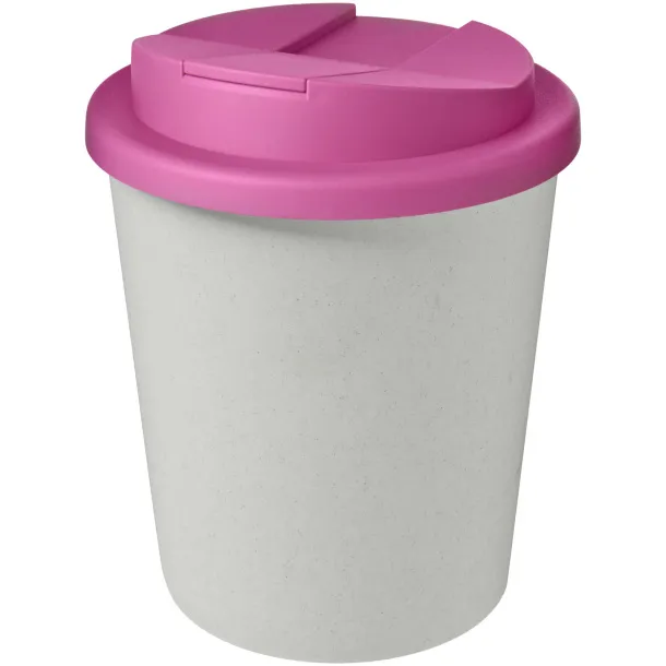 Americano® Espresso Eco 250 ml recycled tumbler with spill-proof lid - Unbranded White Magenta