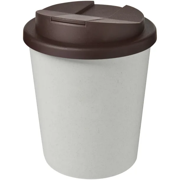 Americano® Espresso Eco 250 ml recycled tumbler with spill-proof lid - Unbranded White Brown