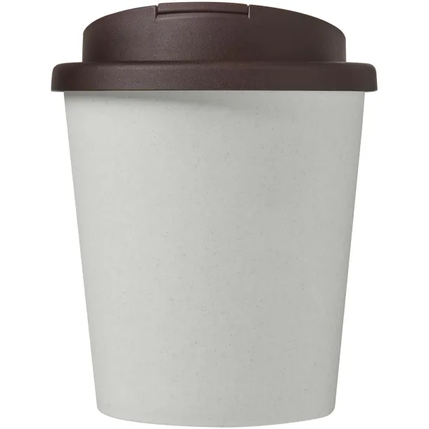 Americano® Espresso Eco 250 ml recycled tumbler with spill-proof lid - Unbranded White Brown