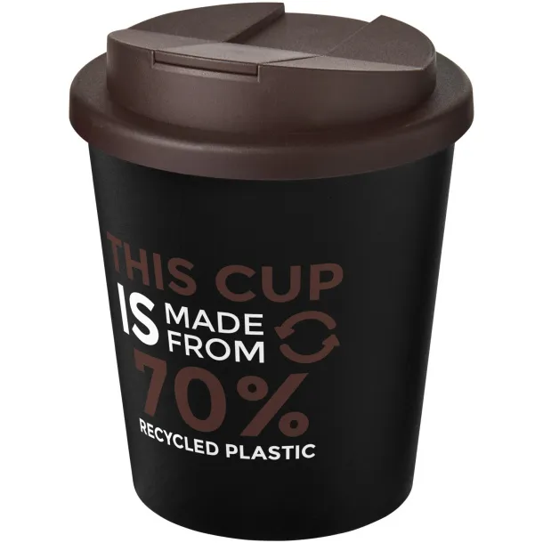 Americano® Espresso Eco 250 ml recycled tumbler with spill-proof lid Solid black Brown