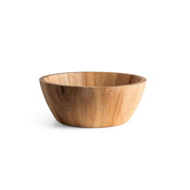 SAGE Round acacia wood salad bowl Dark natural