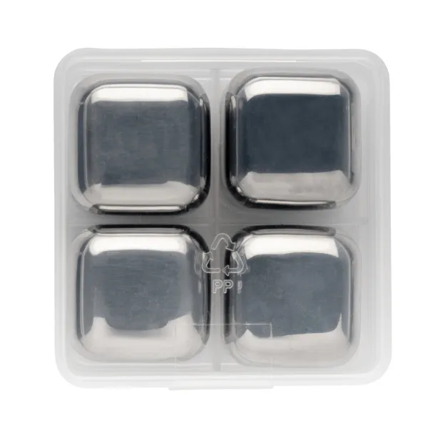  Reusable stainless steel ice cubes 4pc - XD Collection Silver 