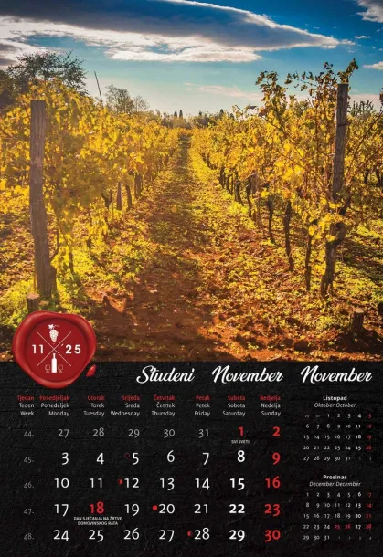  "VINO" color kalendar Color