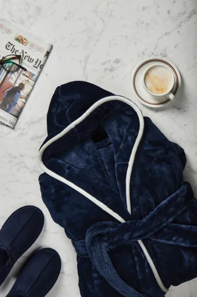  VINGA Louis luxury plush RPET robe - Vinga navy