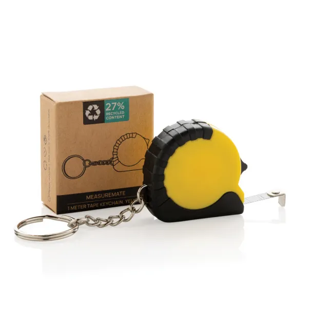  MeasureMate RCS reycled ABS 1 meter tape keychain - XD Collection Yellow 