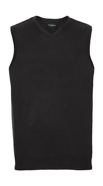  Adults' V-Neck Sleeveless Knitted Pullover - Russell Collection Black