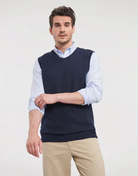  Adults' V-Neck Sleeveless Knitted Pullover - Russell Collection