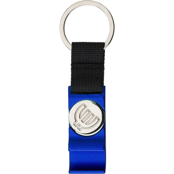  Keyring, bottle opener and shopping cart coin Plava