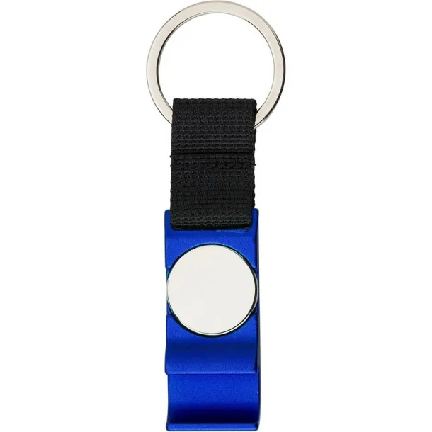  Keyring, bottle opener and shopping cart coin blue