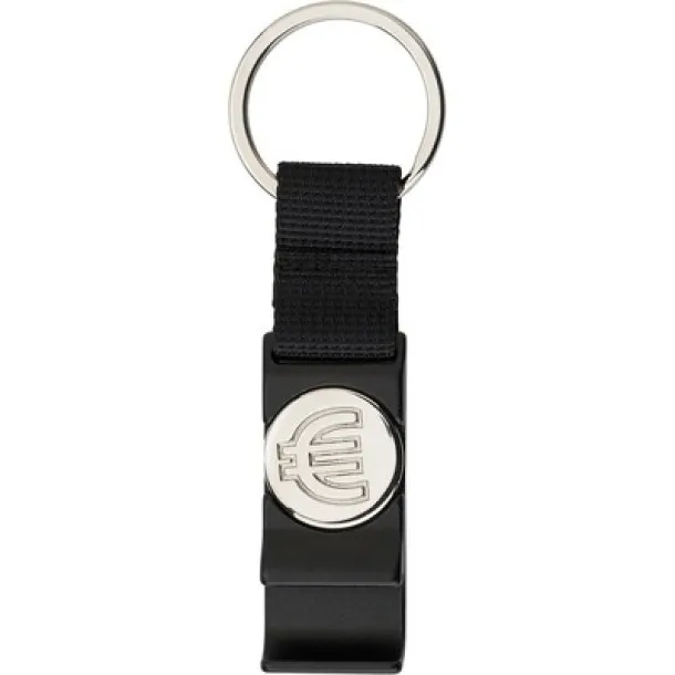  Keyring, bottle opener and shopping cart coin black