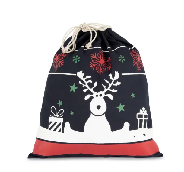  DRAWSTRING BAG WITH CHRISTMAS PATTERNS - Kimood Night Navy