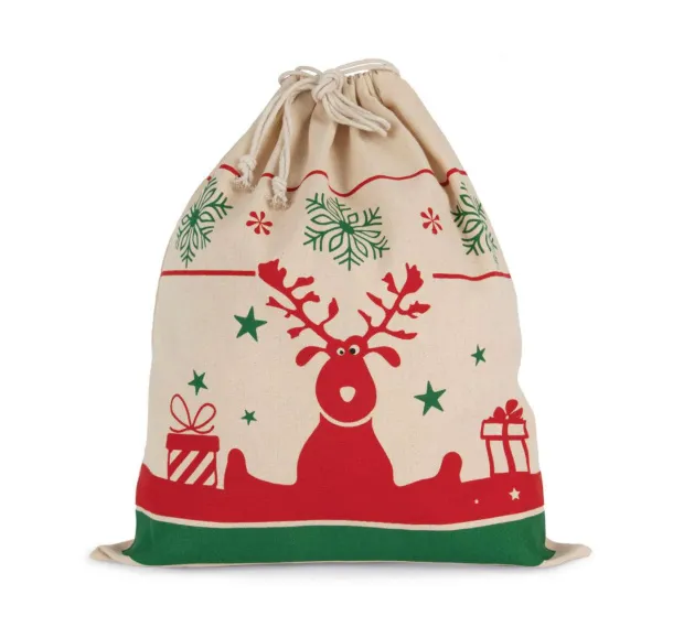  DRAWSTRING BAG WITH CHRISTMAS PATTERNS - Kimood Natural