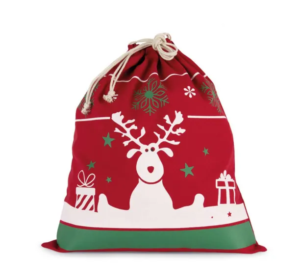  DRAWSTRING BAG WITH CHRISTMAS PATTERNS - Kimood Cherry Red