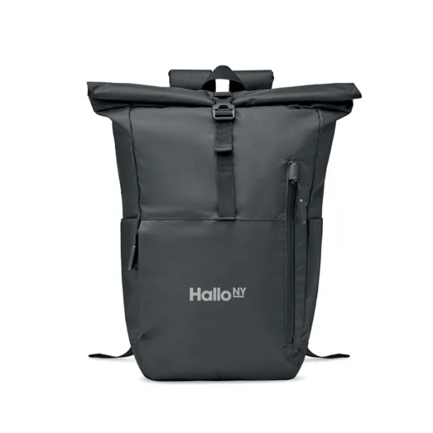 VALLEY ROLLPACK 300D RPET rolltop backpack Black