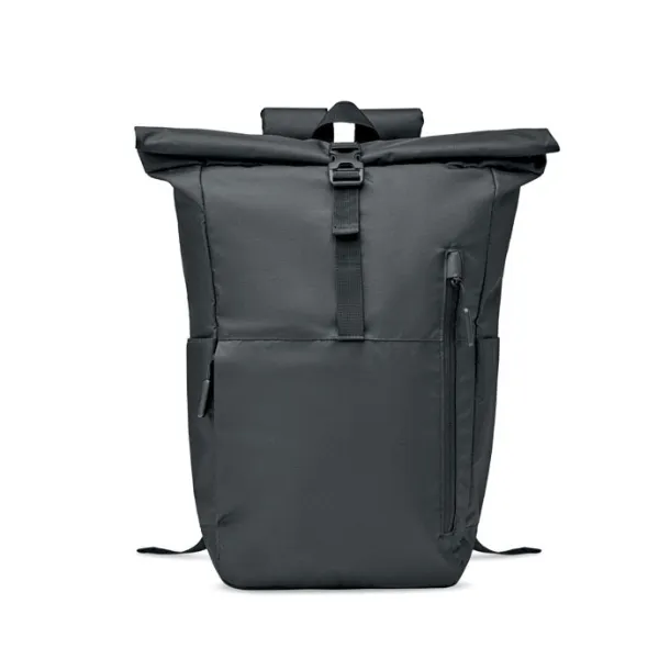 VALLEY ROLLPACK 300D RPET rolltop backpack Black