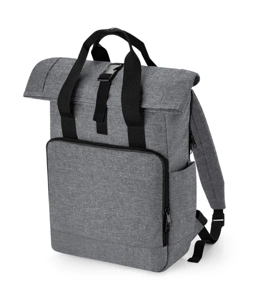  Recycled Twin Handle Roll-Top Laptop Backpack, 15.6" - Bagbase Grey Marl
