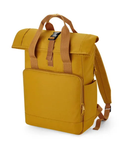  Recycled Twin Handle Roll-Top Laptop Backpack - Bagbase Mustard