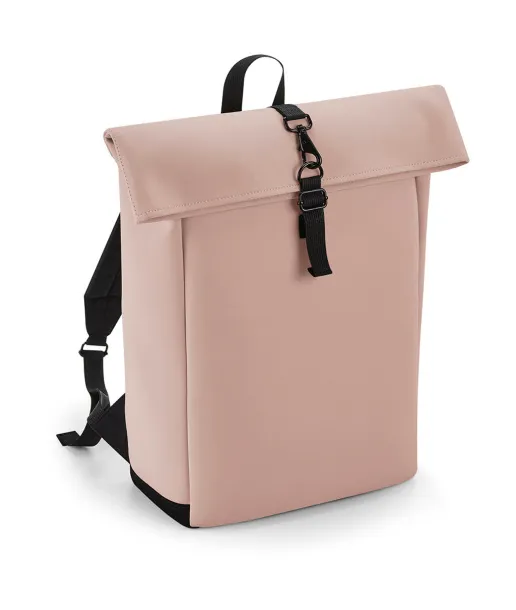  Matte PU Rolltop Backpack - Bagbase Nude Pink