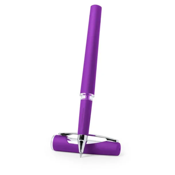  Roller ball pen with cap purple