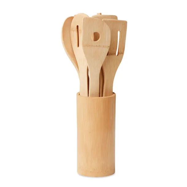 KYA Bamboo kitchen utensils set Wood
