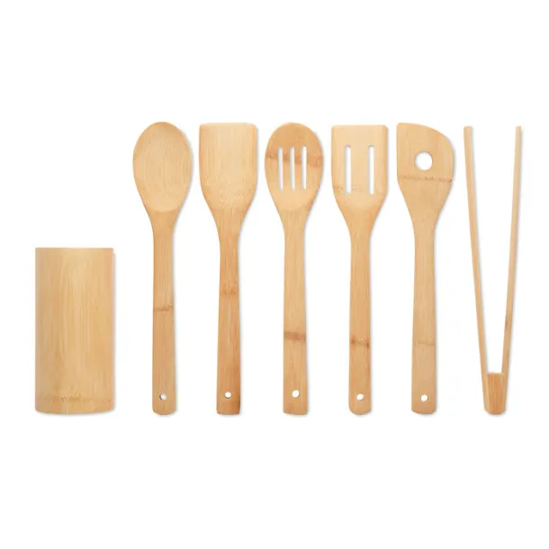 KYA Bamboo kitchen utensils set Wood