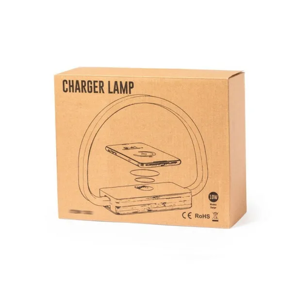  Desk lamp, bamboo wireless charger 10W neutral