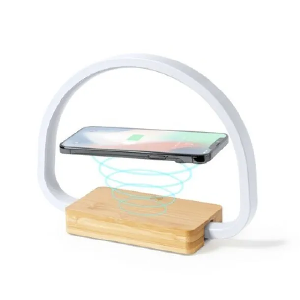  Desk lamp, bamboo wireless charger 10W neutral