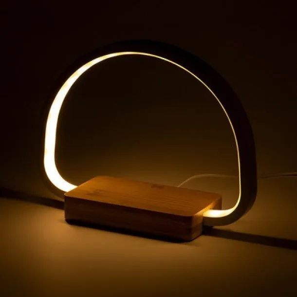  Desk lamp, bamboo wireless charger 10W neutral