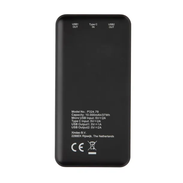  Prijenosna baterija visoke gustoće, 10 000 mAh - XD Collection Crna