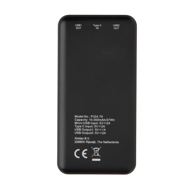  Prijenosna baterija visoke gustoće, 10 000 mAh - XD Collection Crna
