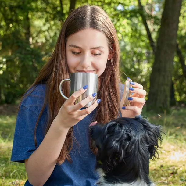 MALOY 350 ml steel mug Silver