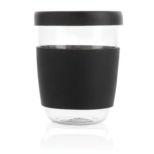  Ukiyo borosilikatna čaša sa silikonskim poklopcem i navlakom, 360 ml - Ukiyo Crna 