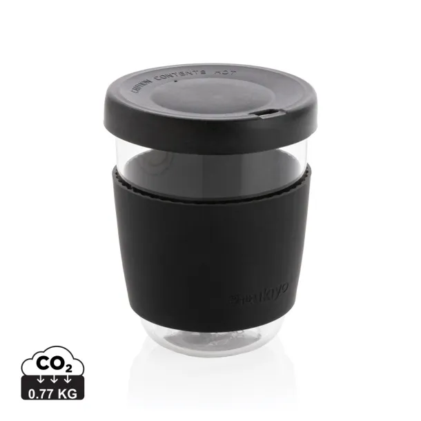  Ukiyo borosilikatna čaša sa silikonskim poklopcem i navlakom, 360 ml - Ukiyo Crna 