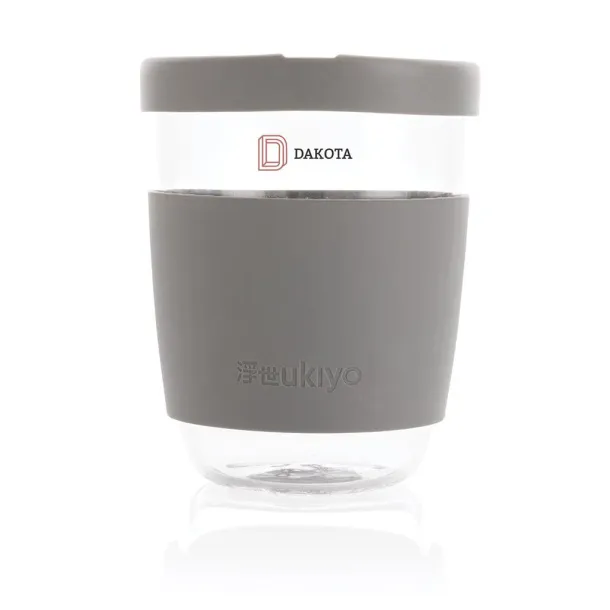  Ukiyo borosilikatna čaša sa silikonskim poklopcem i navlakom, 360 ml - Ukiyo Siva 