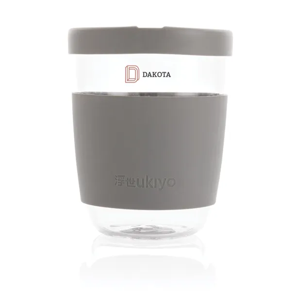  Ukiyo borosilikatna čaša sa silikonskim poklopcem i navlakom, 360 ml - Ukiyo Siva 