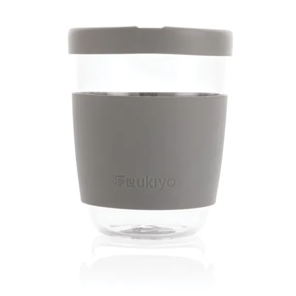  Ukiyo borosilikatna čaša sa silikonskim poklopcem i navlakom, 360 ml - Ukiyo Siva 