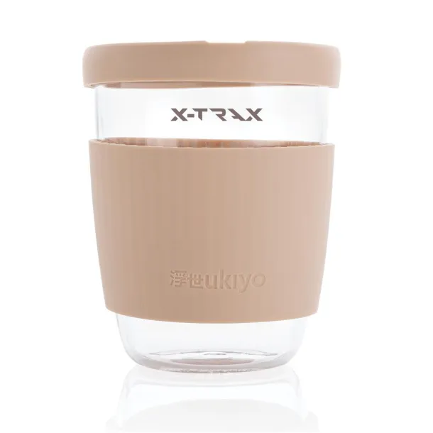  Ukiyo borosilikatna čaša sa silikonskim poklopcem i navlakom, 360 ml - Ukiyo brown, white