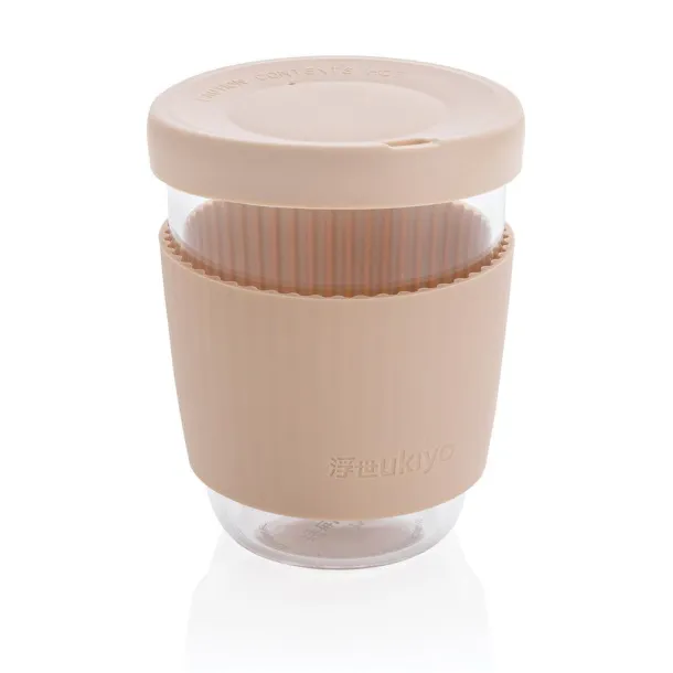  Ukiyo borosilikatna čaša sa silikonskim poklopcem i navlakom, 360 ml - Ukiyo brown, white